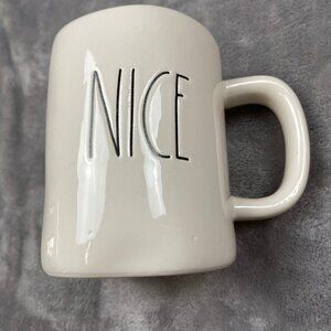 Rae Dunn Artisan Collection By Magenta Ivory Black "Nice" Ceramic Tea Coffee Mug